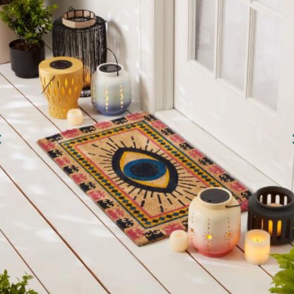 👁️EYE DOOR MAT👁️ Spirit Eye Coir Evil Eye Door Mat Home Decor NWT - Picture 1 of 6